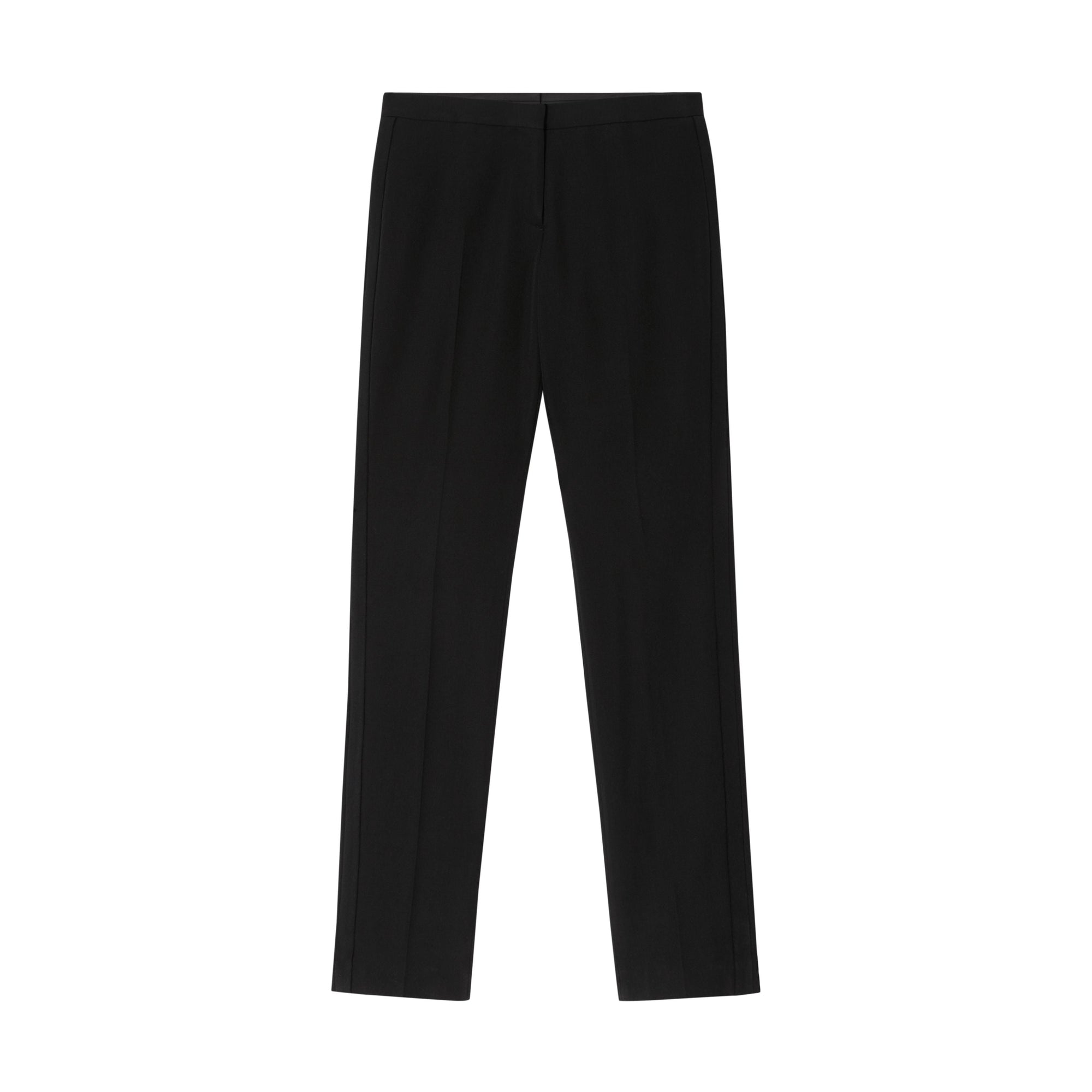 BLACK Pantalon tailleur en laine avec bandes latérales en soie mélangée