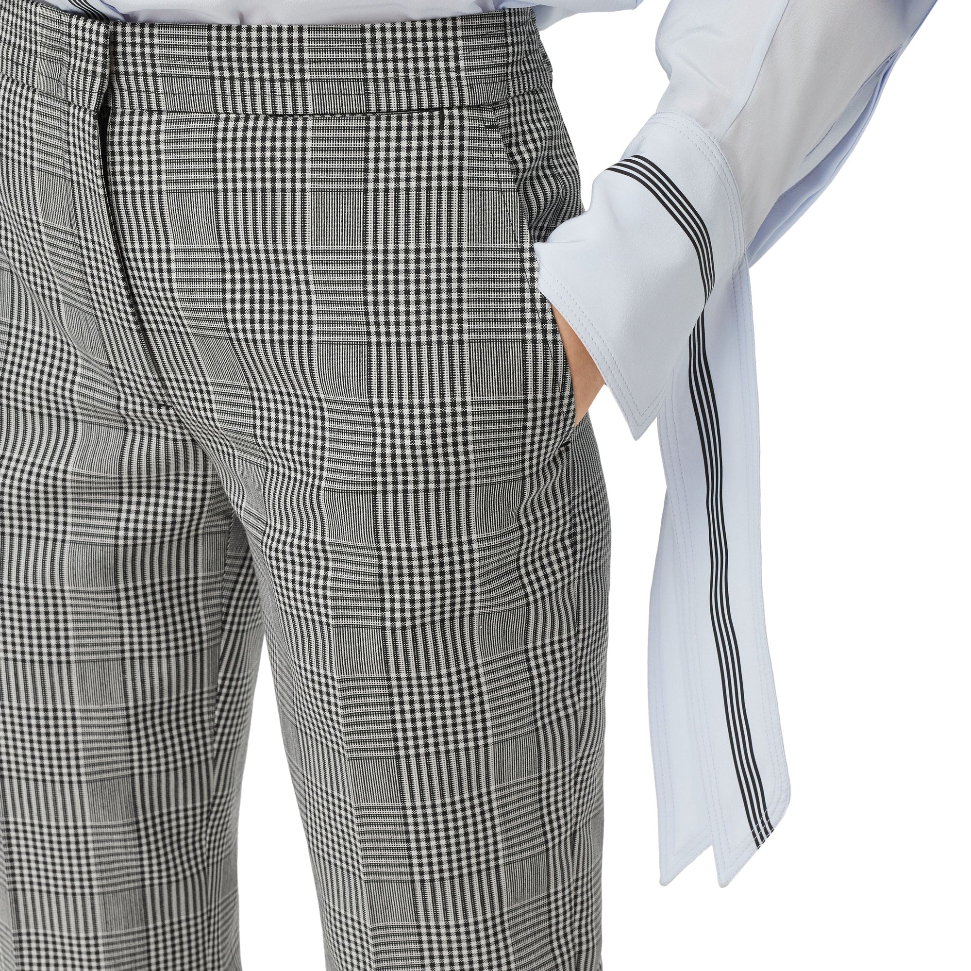 BLACK CHK Pantalon tailleur 7/8 en laine technique check