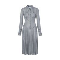 GREY MELANGE Robe corset plissée en jersey