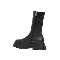 BLACK Bottines en cuir et cuir d'agneau