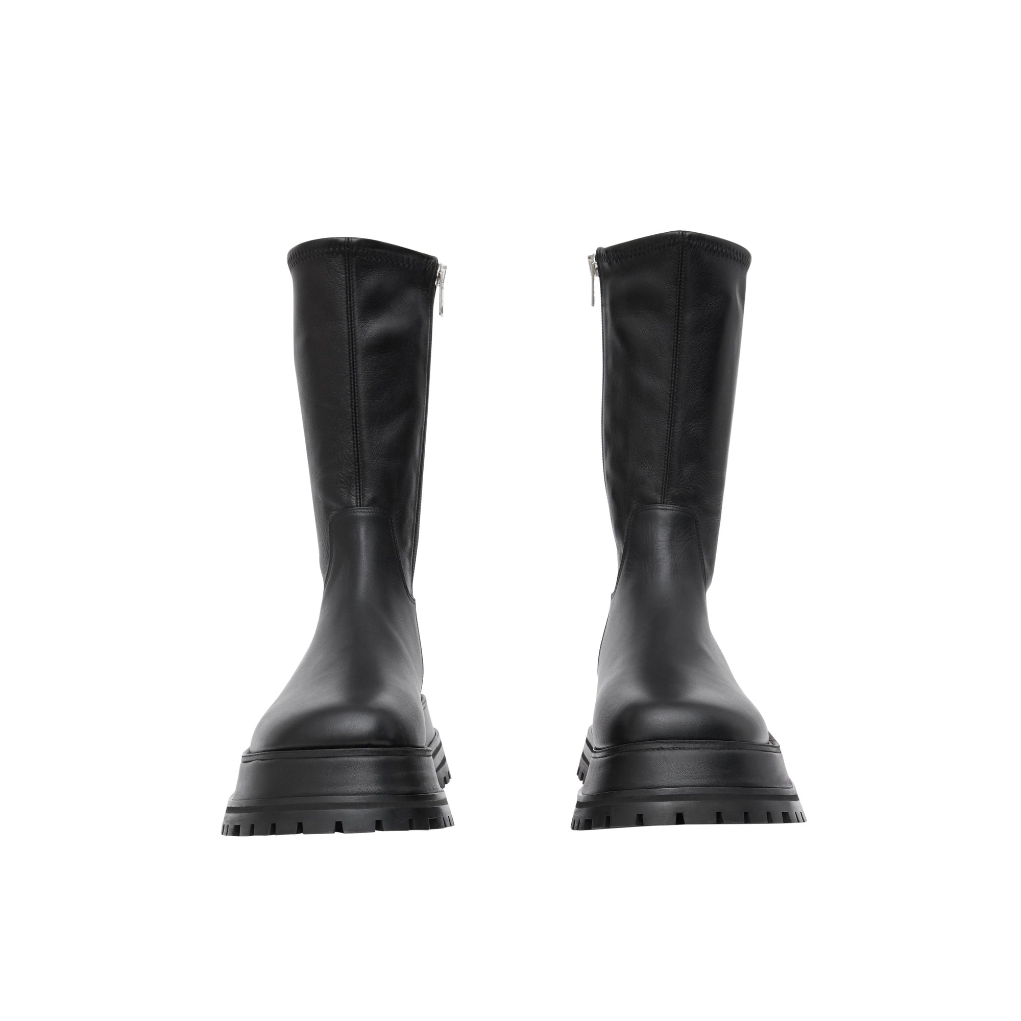 BLACK Bottines en cuir et cuir d'agneau