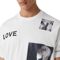 WHITE T-shirt en coton à imprimé montage