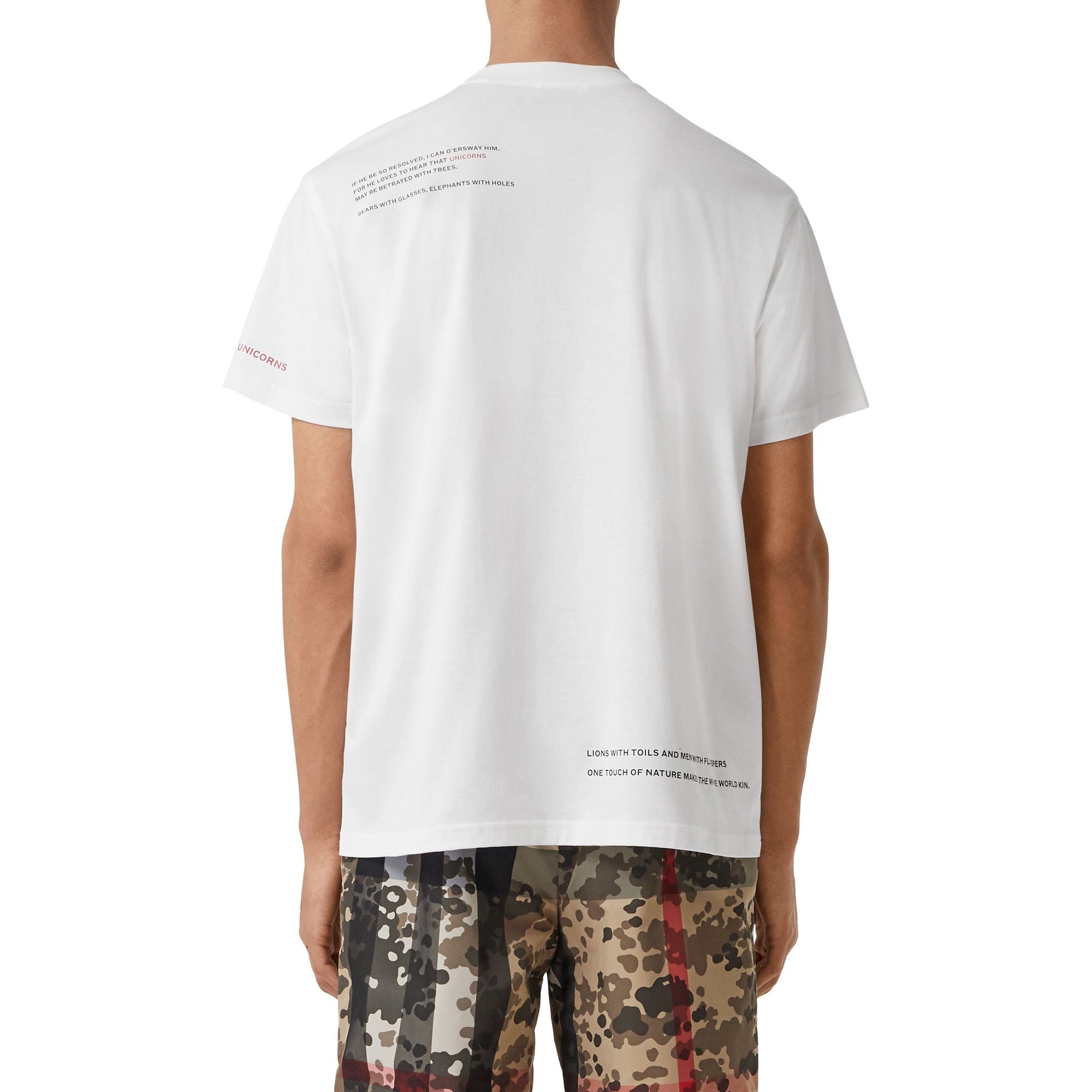 WHITE T-shirt en coton à imprimé montage