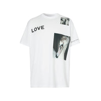 WHITE T-shirt en coton à imprimé montage