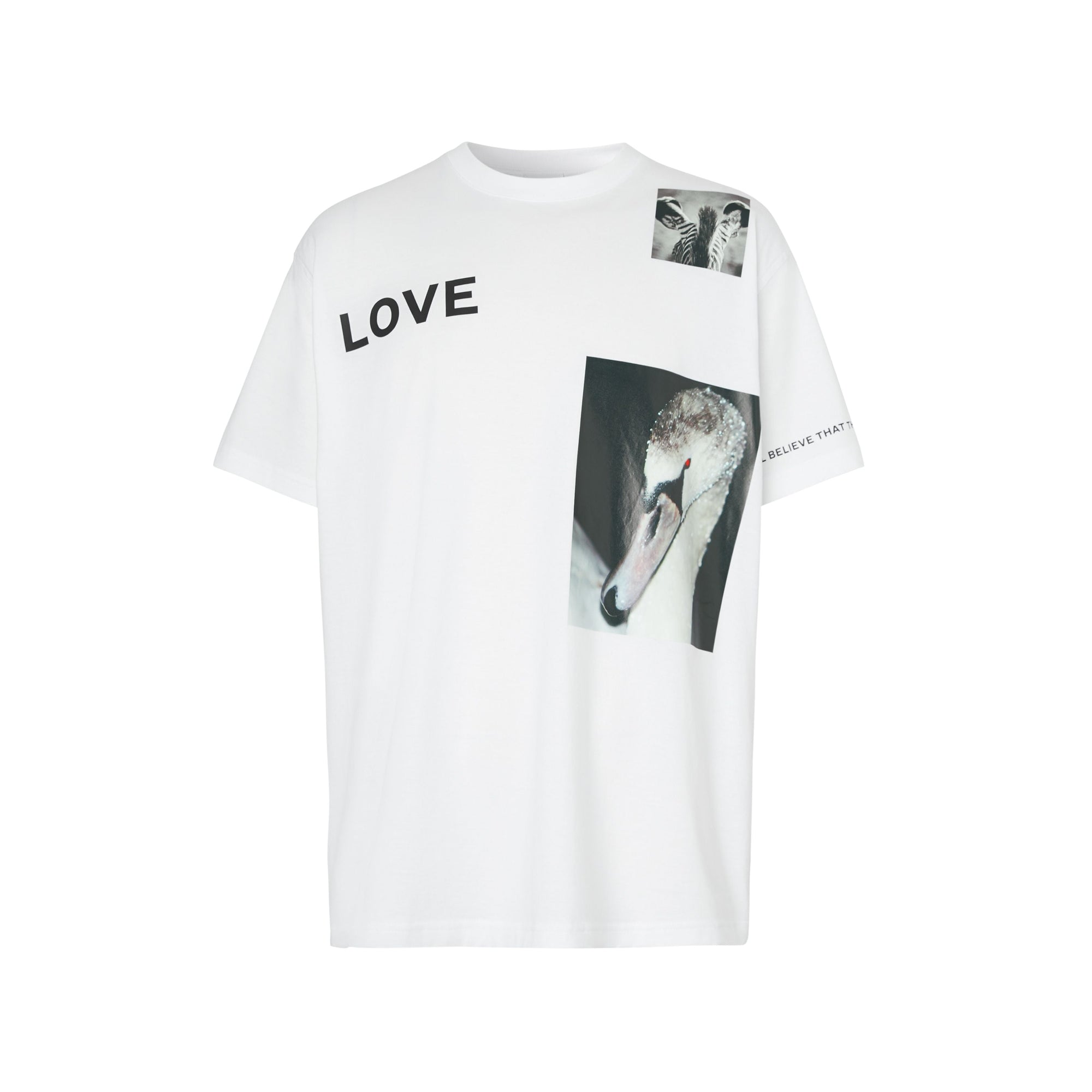WHITE T-shirt en coton à imprimé montage