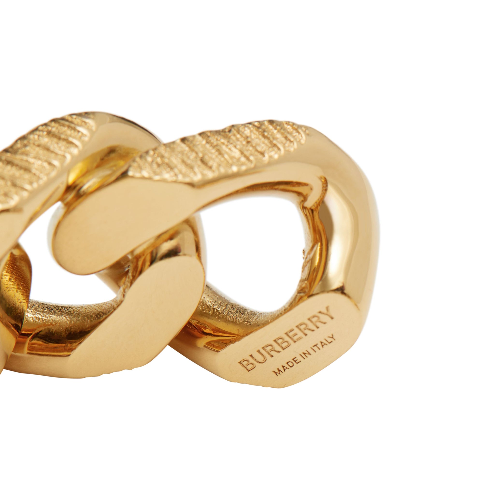 L GOLD ENGRAVED Bracelet manchette à maillons plaqué or