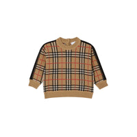 ARCHIVE BEIGE Pull en jacquard de laine check