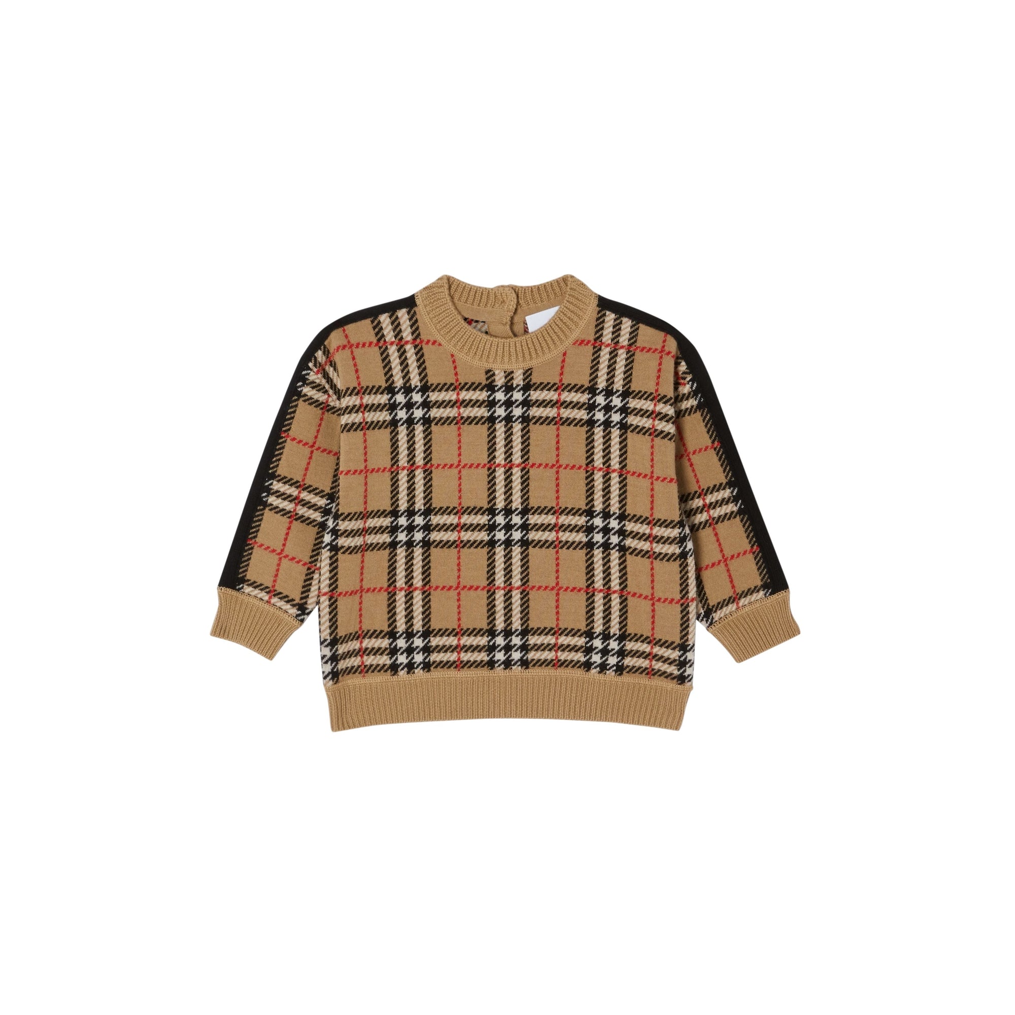 ARCHIVE BEIGE Pull en jacquard de laine check