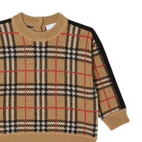 ARCHIVE BEIGE Pull en jacquard de laine check