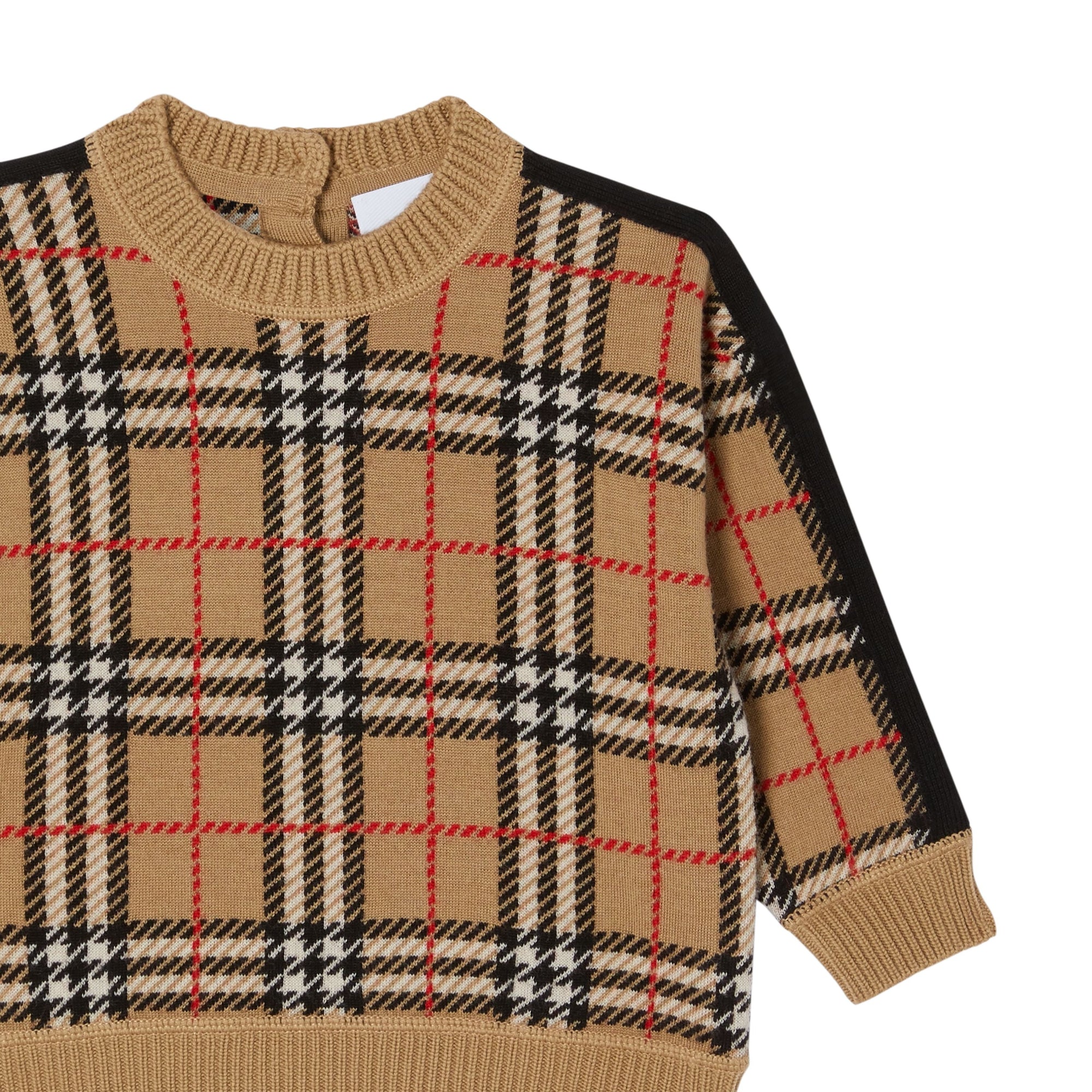 ARCHIVE BEIGE Pull en jacquard de laine check