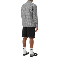 Short ajusté en sergé de coton à rayures iconiques - Noir
