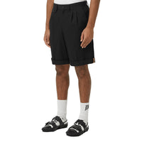 Short ajusté en sergé de coton à rayures iconiques - Noir