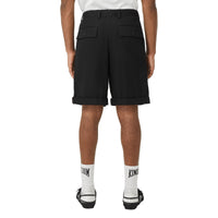 Short ajusté en sergé de coton à rayures iconiques - Noir