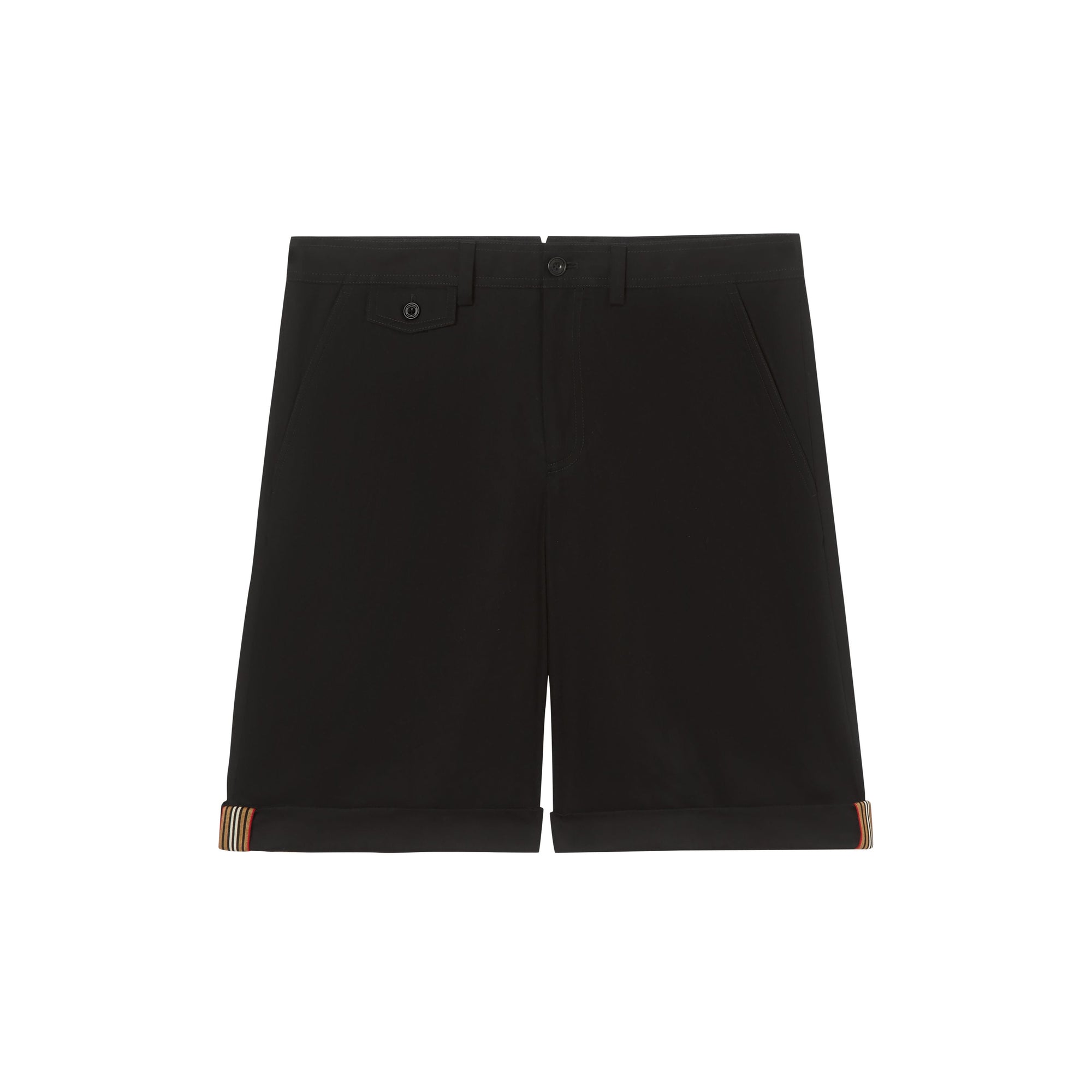 BLACK Short ajusté en sergé de coton à rayures iconiques