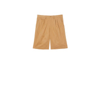 Short ajusté en sergé de coton à rayures iconiques - Camel