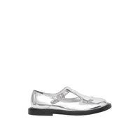 SILVER Salomés en cuir verni métallisé
