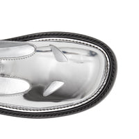 SILVER Salomés en cuir verni métallisé
