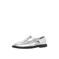 SILVER Salomés en cuir verni métallisé