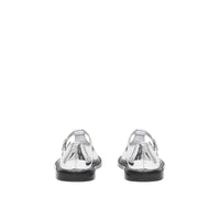 SILVER Salomés en cuir verni métallisé