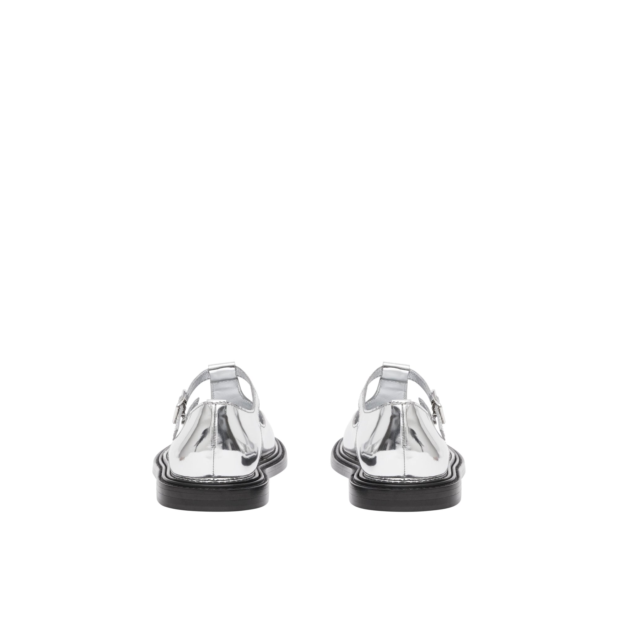 SILVER Salomés en cuir verni métallisé