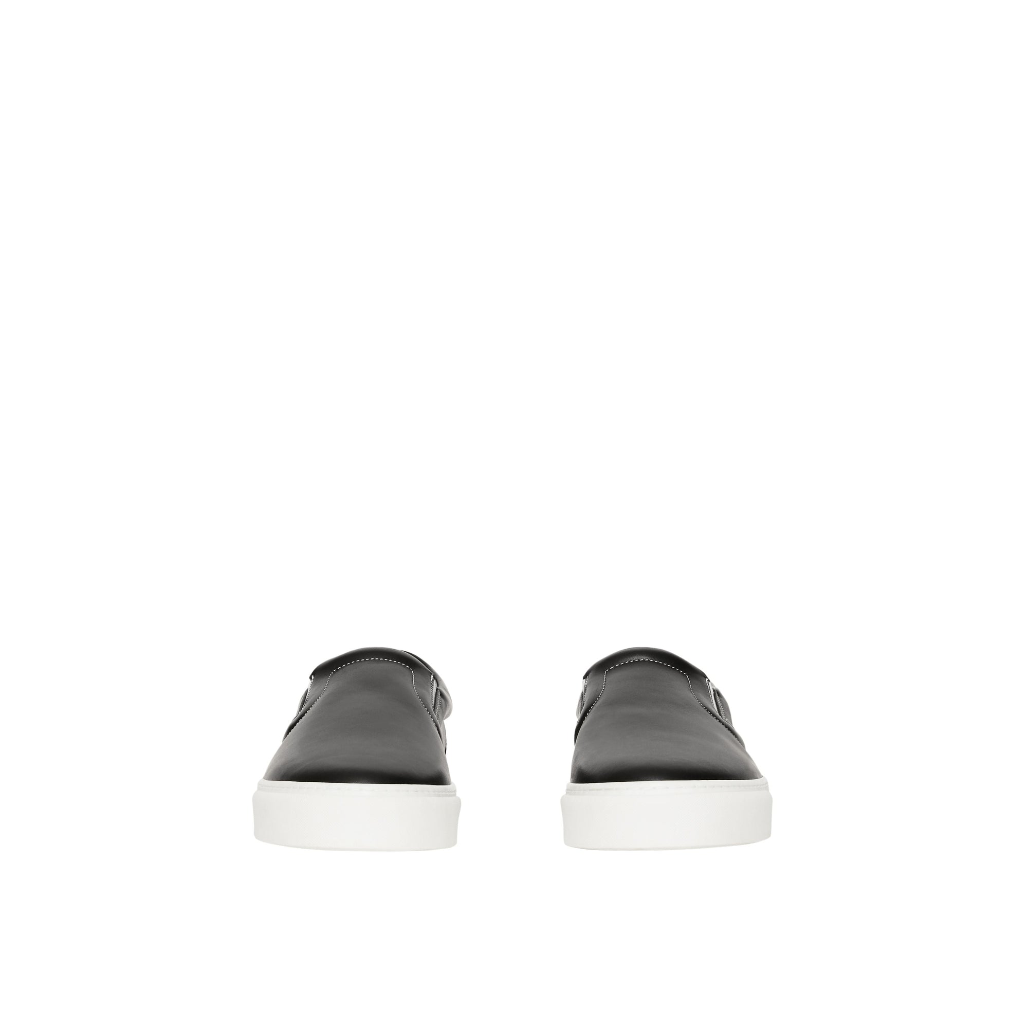 BLACK Sneakers sans lacets en cuir avec semelles biosourcées