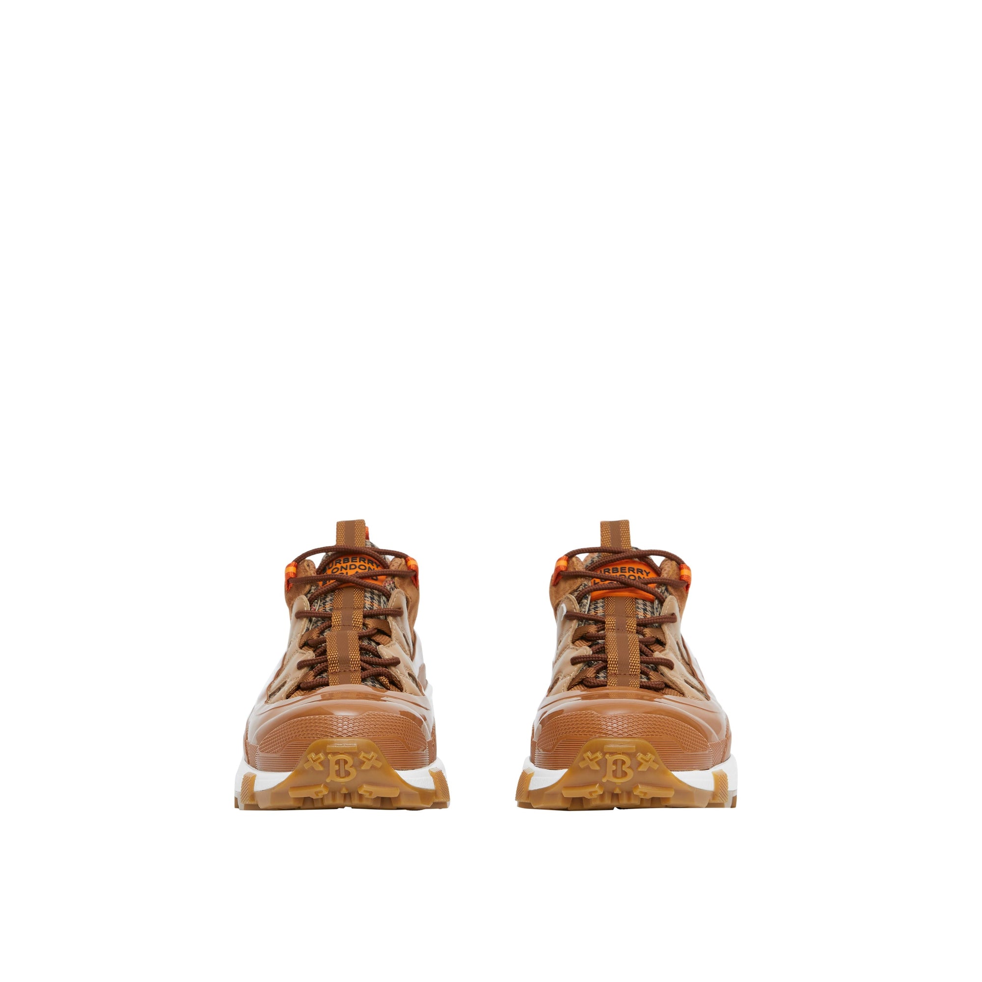 BEIGE/BROWN Sneakers Arthur en cuir velours et laine check pied-de-poule