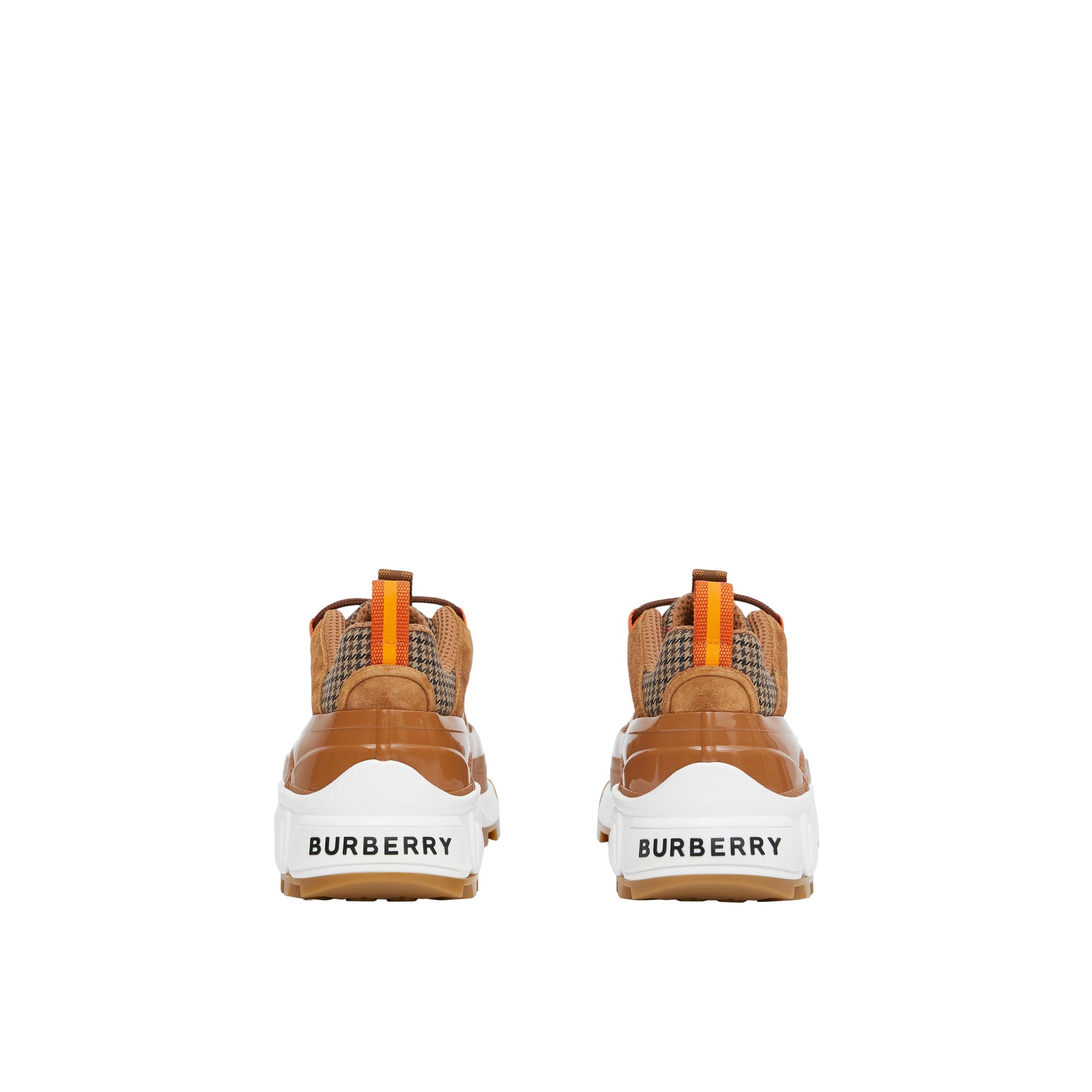 BEIGE/BROWN Sneakers Arthur en cuir velours et laine check pied-de-poule