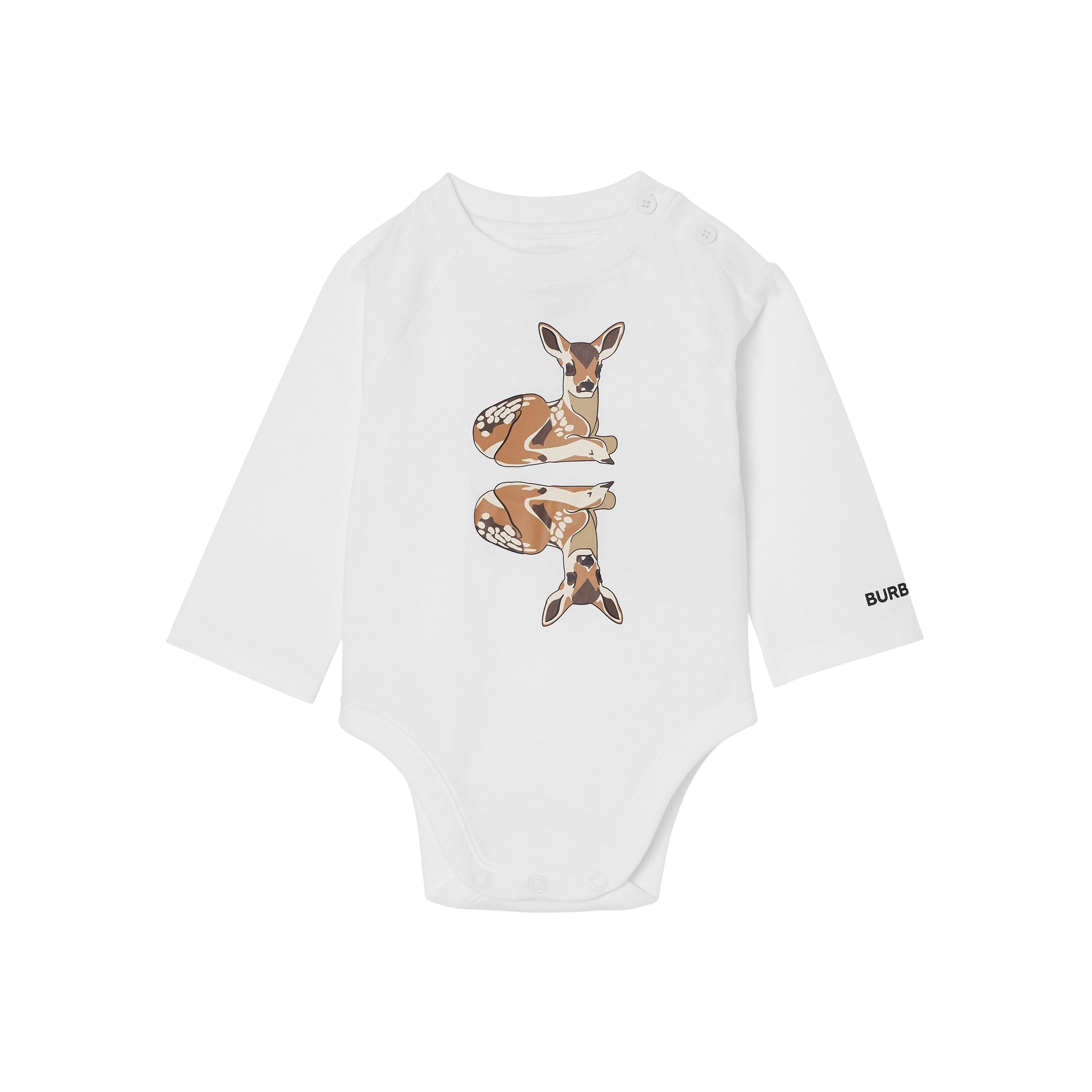 WHITE Coffret cadeau deux pièces pour bébé en coton à motif daim