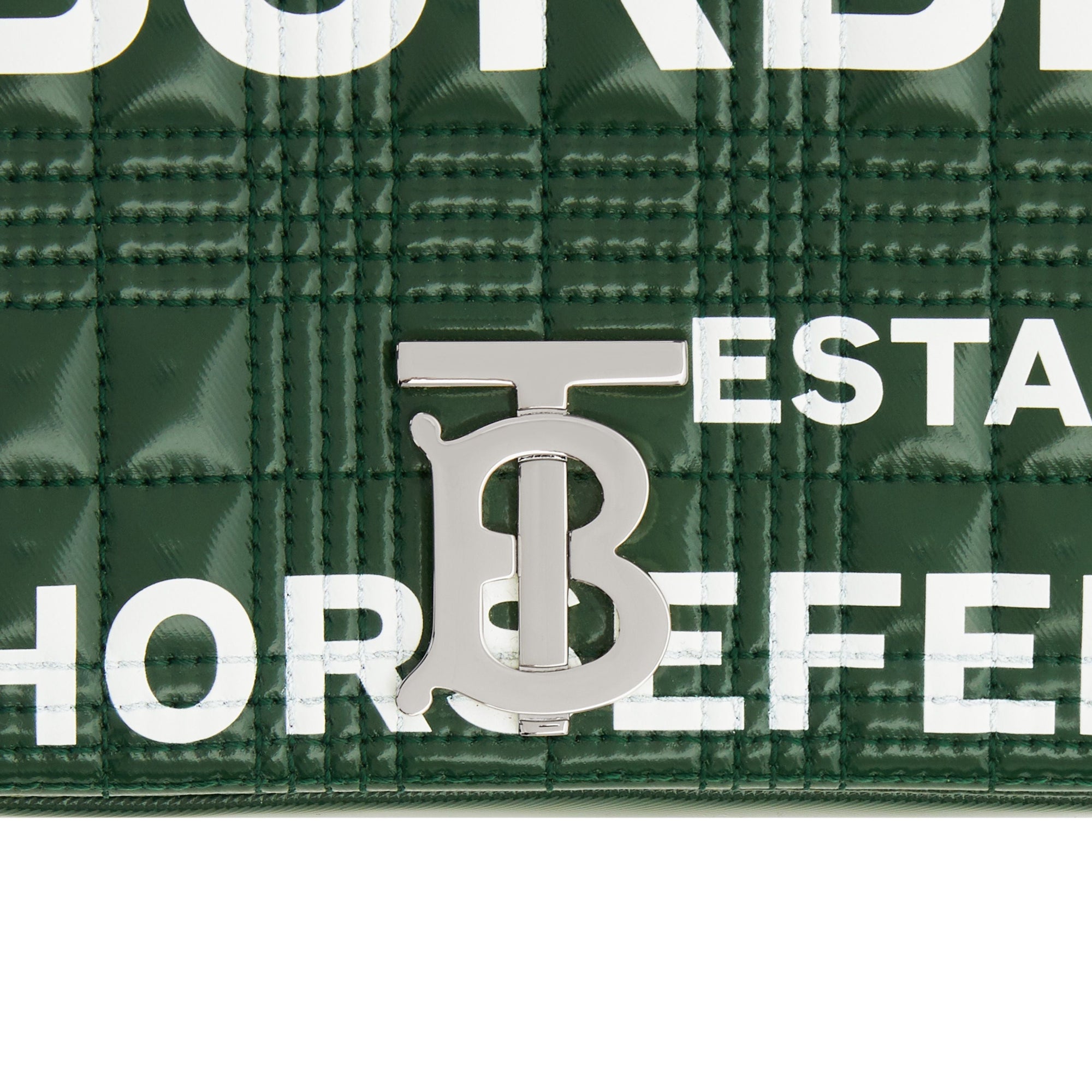 Petit sac lola matelassé Horseferry - Vert pin sombre & blanc