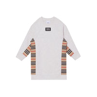 WHITE MELANGE Robe pull en coton à rayures iconiques