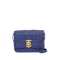 Petit sac tb en cuir tissé - Bleu marine encre