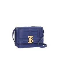 Petit sac TB en cuir tissé - Bleu Marine Encre