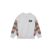 WHITE MELANGE Sweat-shirt en coton à rayures iconiques