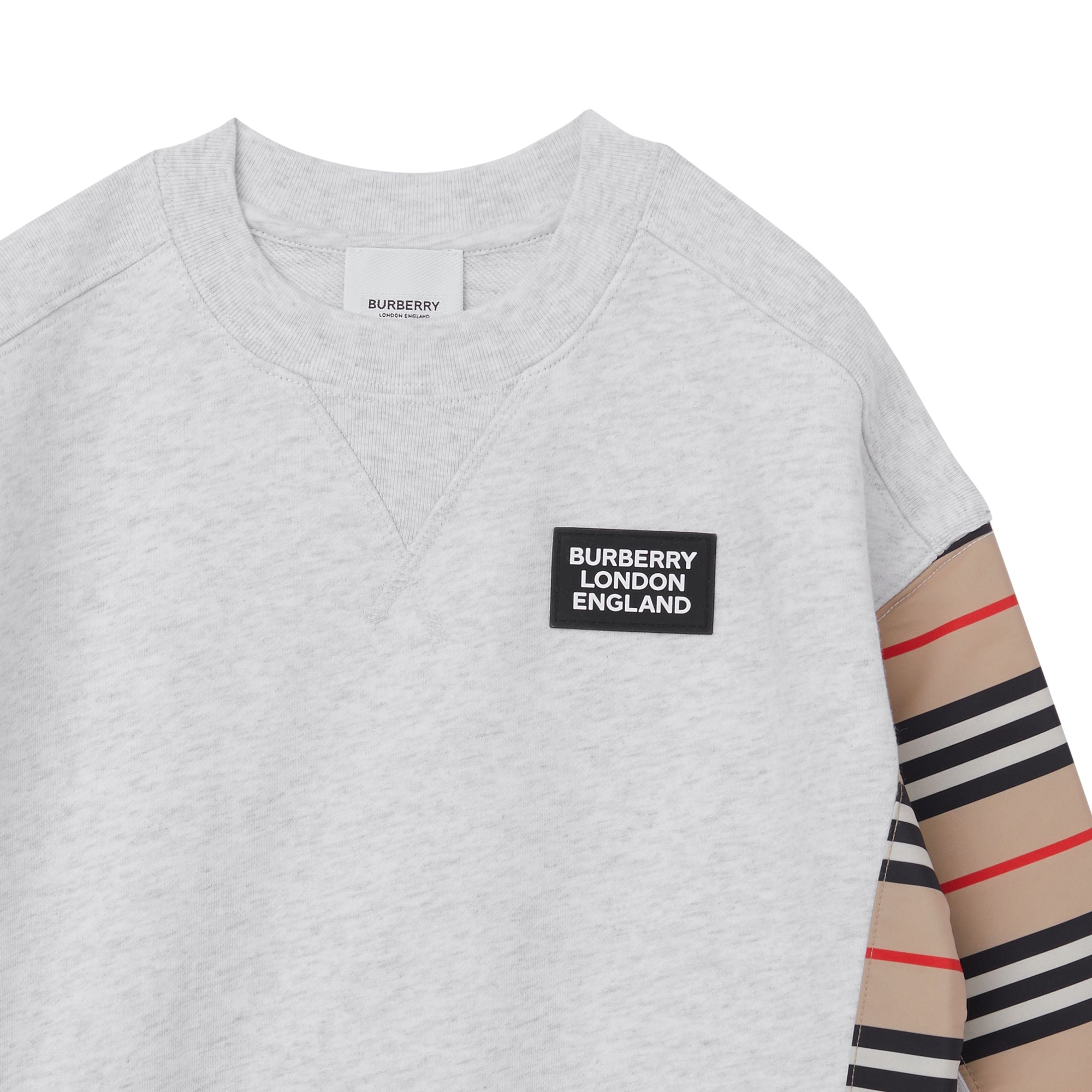 WHITE MELANGE Sweat-shirt en coton à rayures iconiques