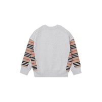 WHITE MELANGE Sweat-shirt en coton à rayures iconiques