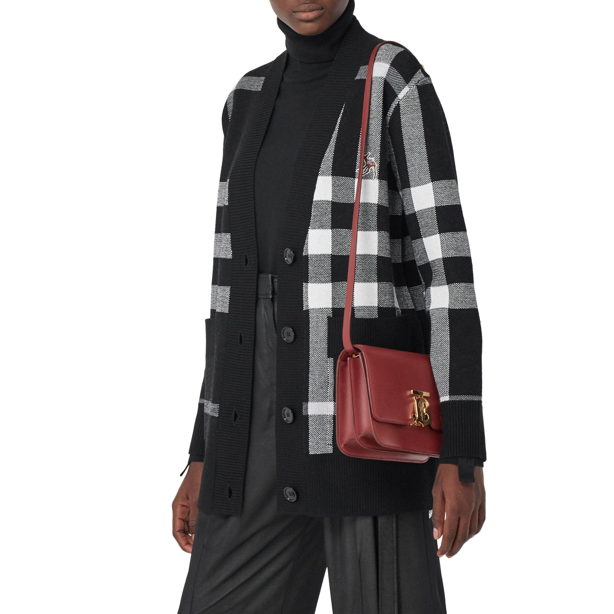 Petit sac TB en cuir - Carmin Foncé