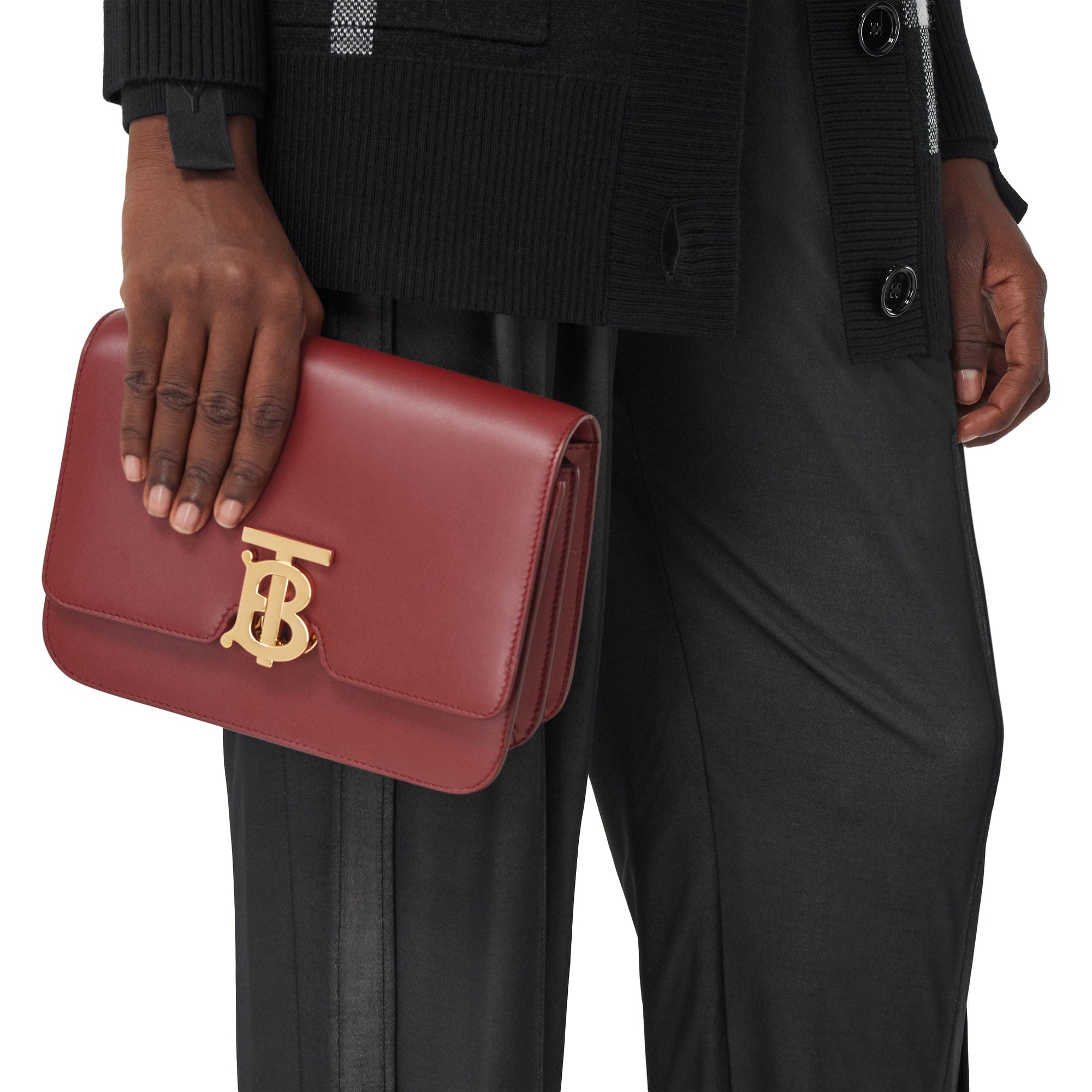 Petit sac TB en cuir - Carmin Foncé