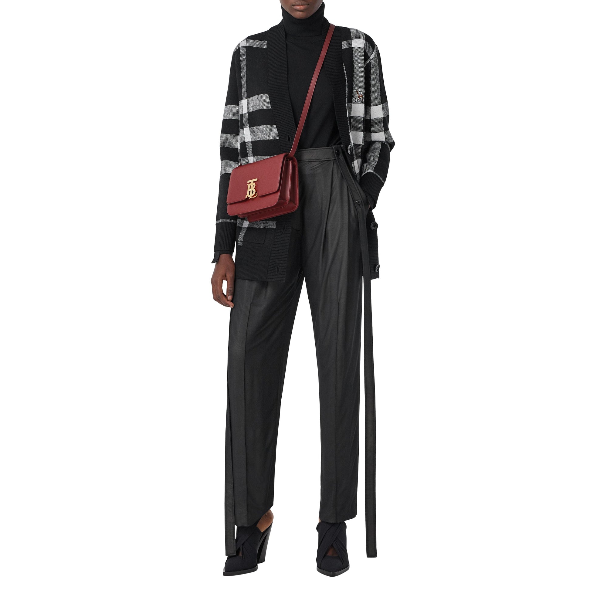 Petit sac TB en cuir - Carmin Foncé
