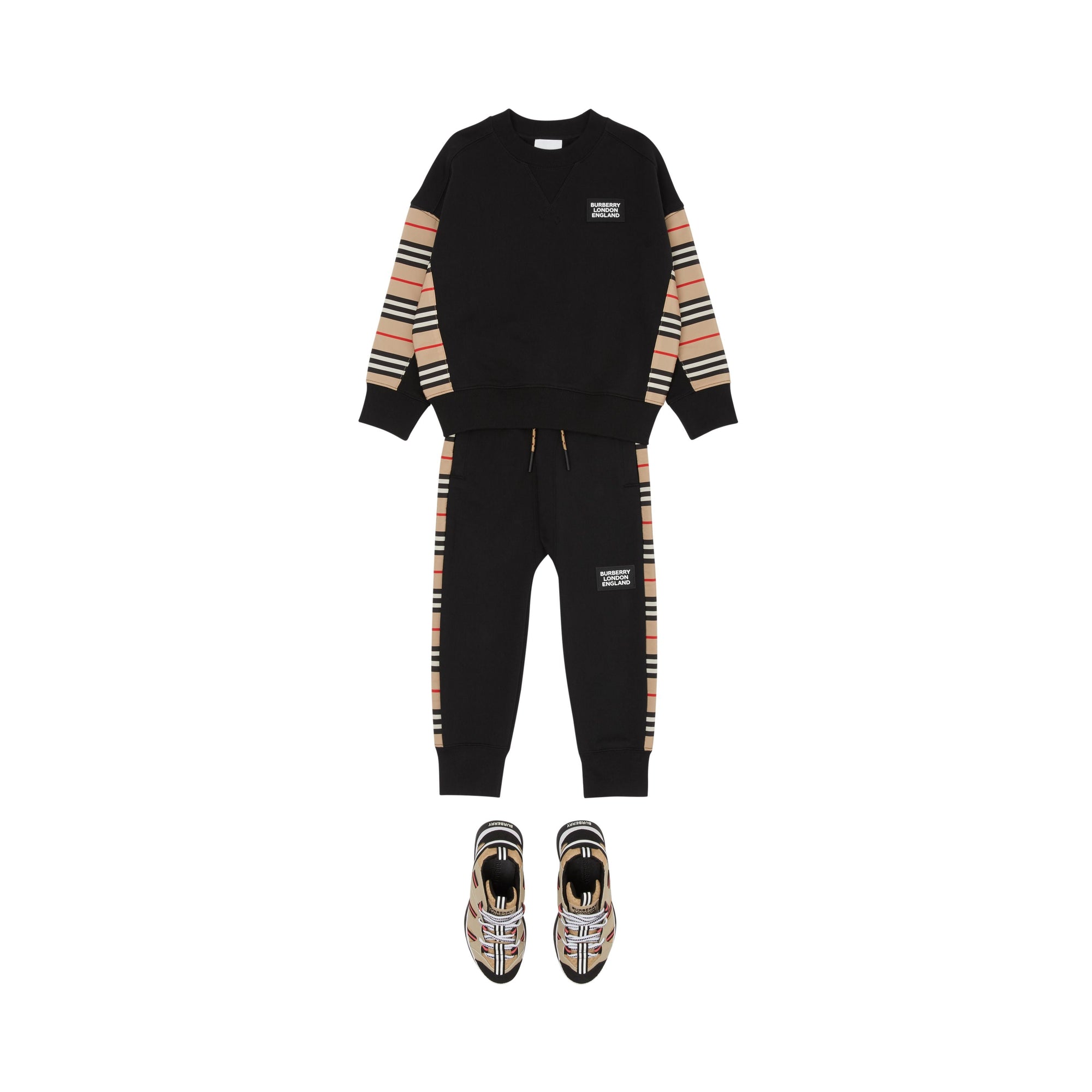 BLACK Pantalon de survêtement en coton à rayures iconiques