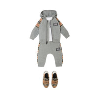 GREY MELANGE Pantalon de survêtement en coton à rayures iconiques