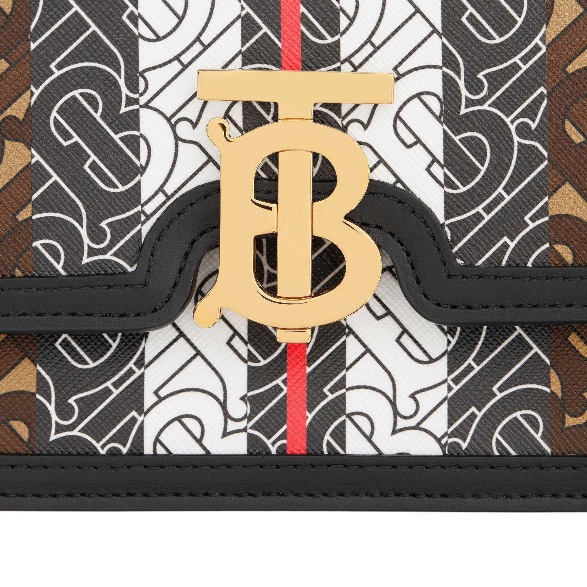 Petit sac TB en toile écologique rayé monogram - Check