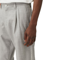 LIGHT PEBBLE GREY IP Pantalon de costume en jacquard de laine avec logo