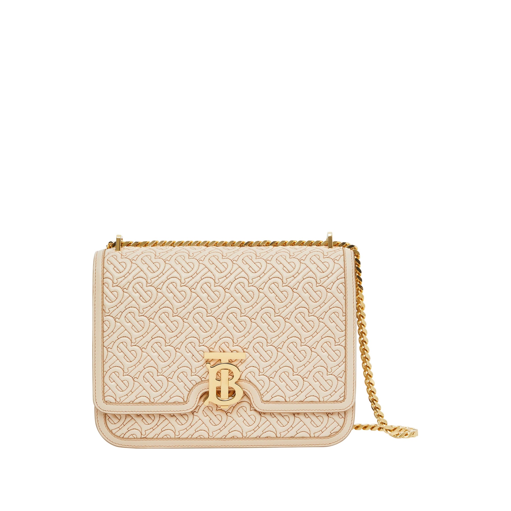 Sac tb moyen en cuir d'agneau monogram matelassé - Sésame