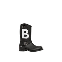 BLACK Bottes de motard en cuir TB