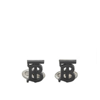MATTE BLACK Boutons de manchette en résine et plaqués palladium Monogram