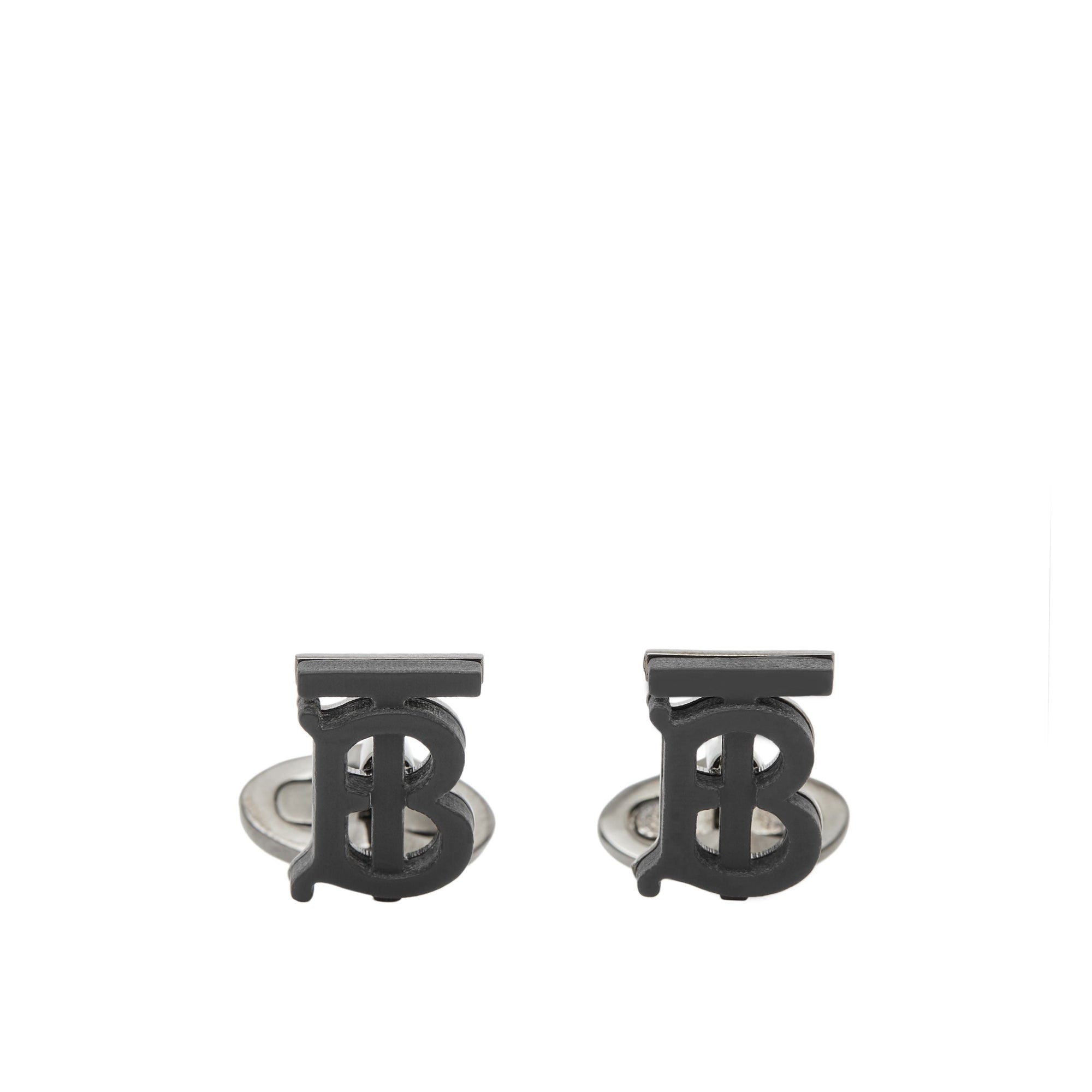 MATTE BLACK Boutons de manchette en résine et plaqués palladium Monogram