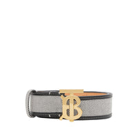 Ceinture en toile et cuir Monogram - Noir
