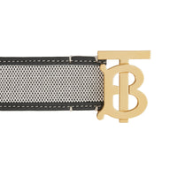Ceinture en toile et cuir Monogram - Noir