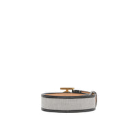 Ceinture en toile et cuir monogram - Noir