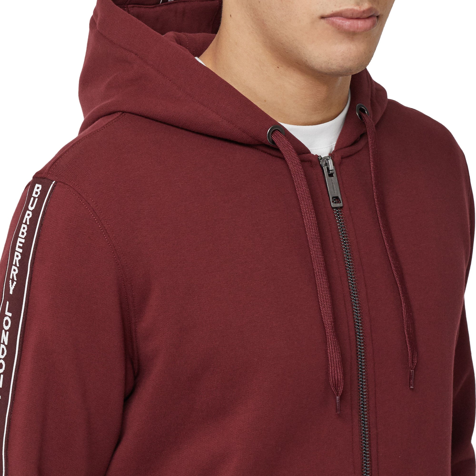 DEEP MERLOT Veste à capuche en coton avec bandes à logo